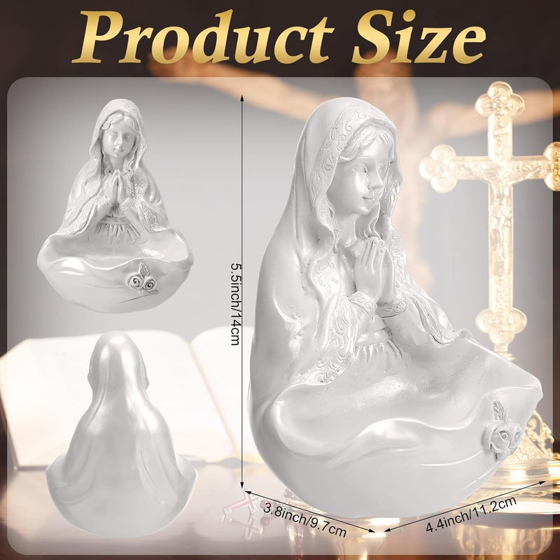 Lineshading Our Lady of Grace Statue Virgin Mary Keepsake Rosary Holder, 5" Blessed Mother Statues, Resin Relic, Catholic Gifts for Women Religious Home Decor (Novelty) - Image 2